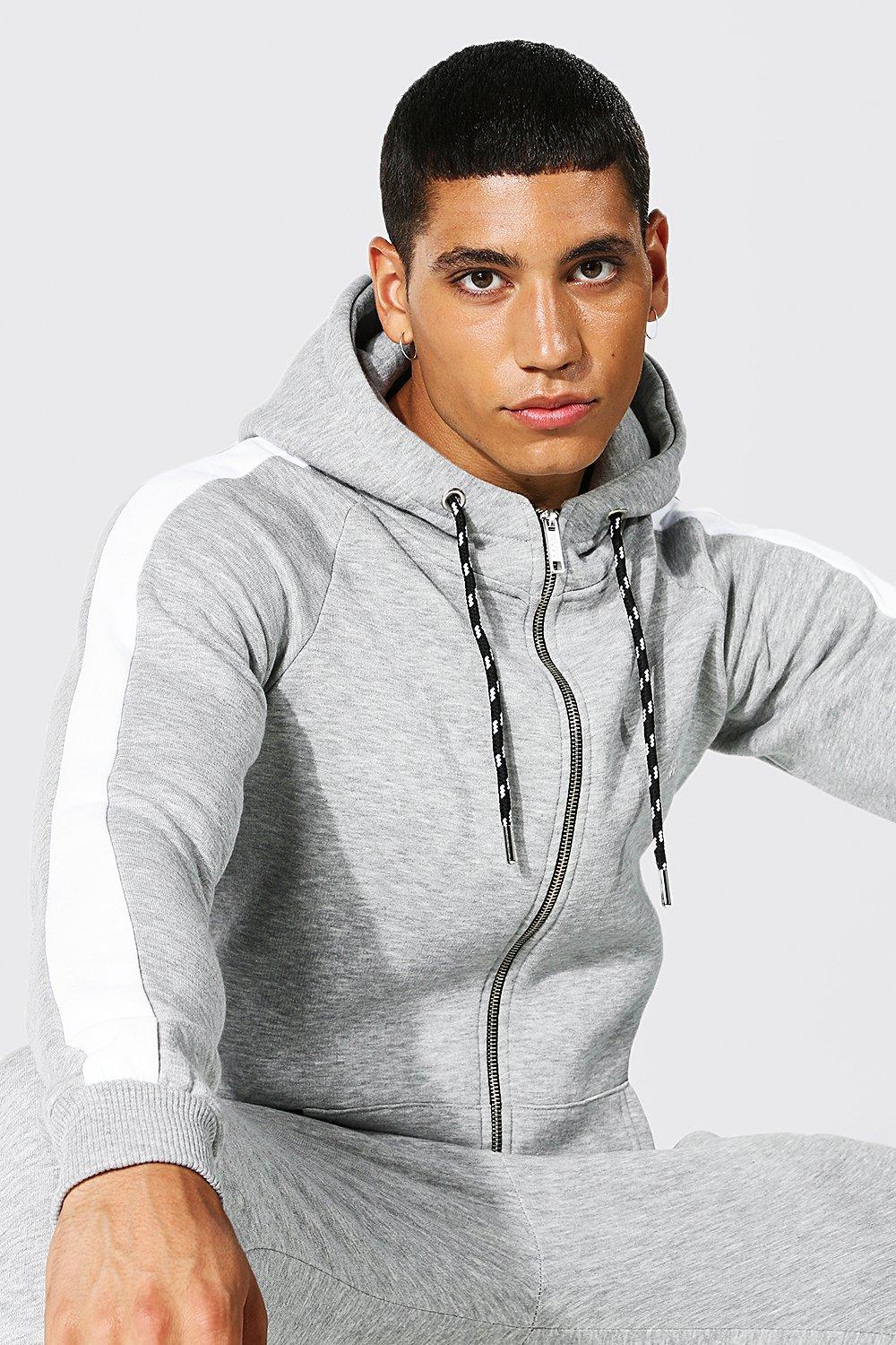 Grey muscle fit tracksuit sales
